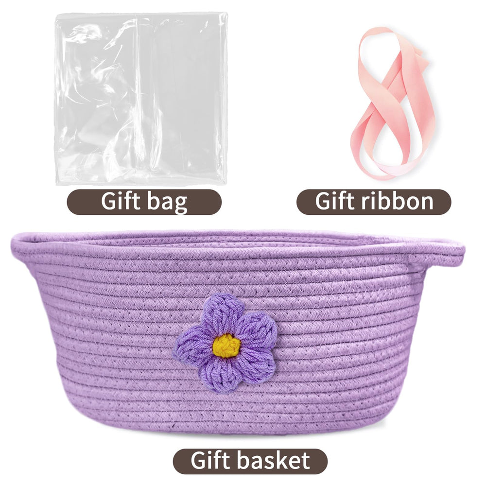Esme L&H gift basket empty flower accent close-up highlights whimsical decor