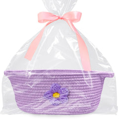 Esme L&H gift basket empty purple front view for elegant gift presentation