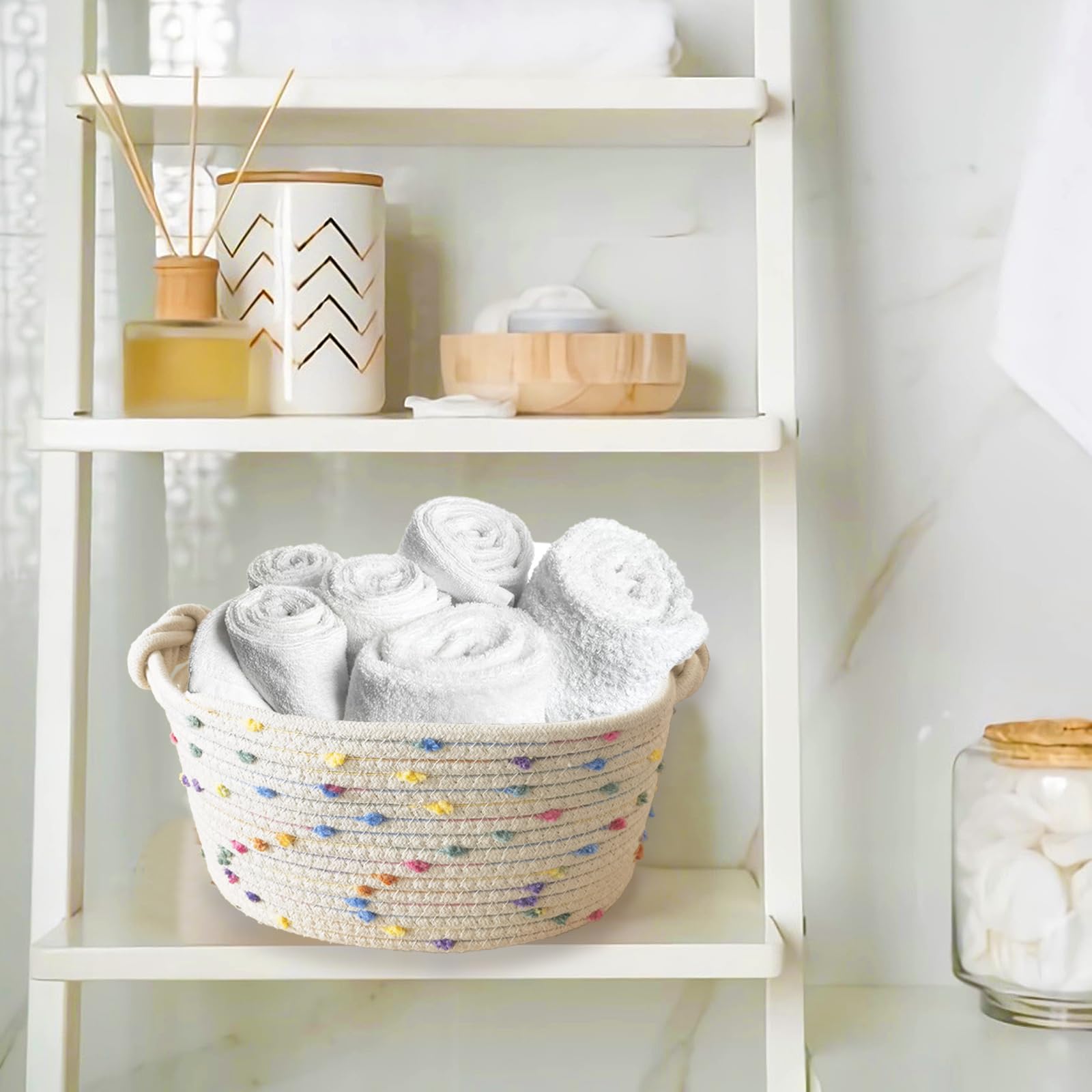Esme L&H rope basket texture closeup, durable cotton weave for daily use.