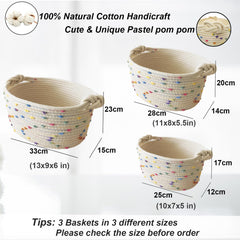 Esme L&H baskets show different sizes, easy organization in drawers or shelves.