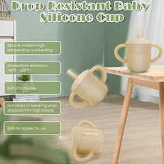 EsOfficce silicone baby straw cup multi-color set helps color-coded meals.