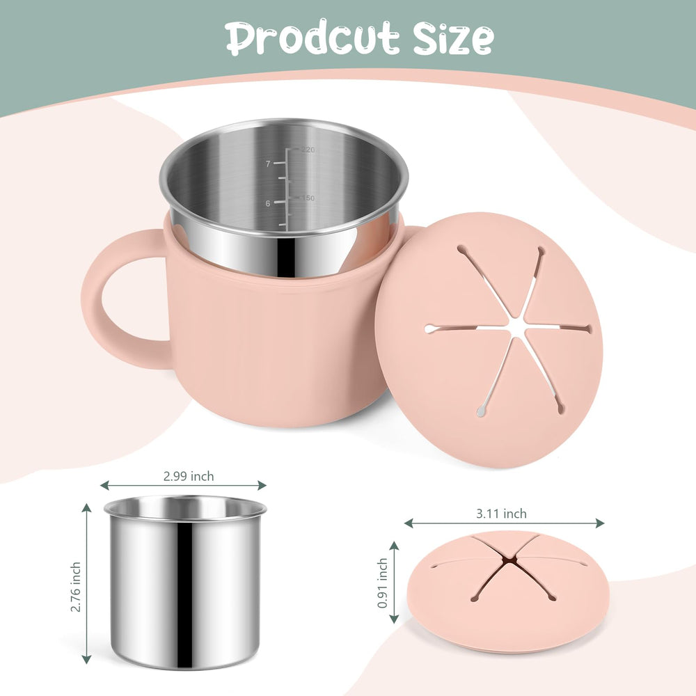 EsOfficce stainless steel cup with measurement marks aids portion checks.