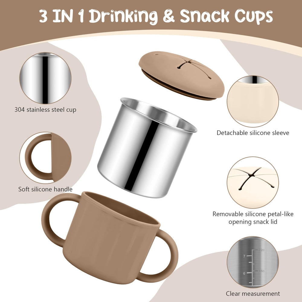 EsOfficce stainless steel cup with measurement clearly shows drink capacity