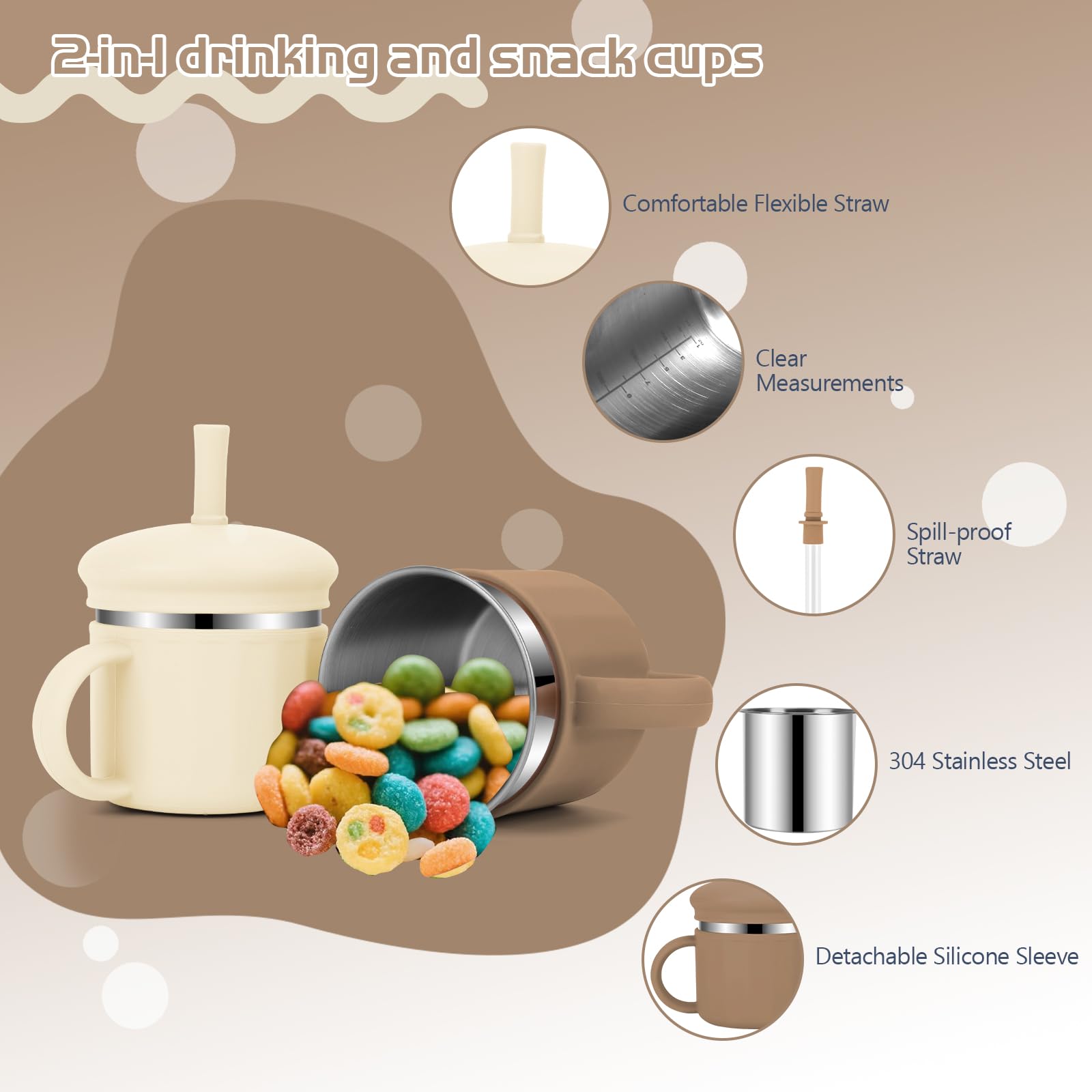 EsOfficce 3-stage training handle cup helps toddlers learn independent drinking