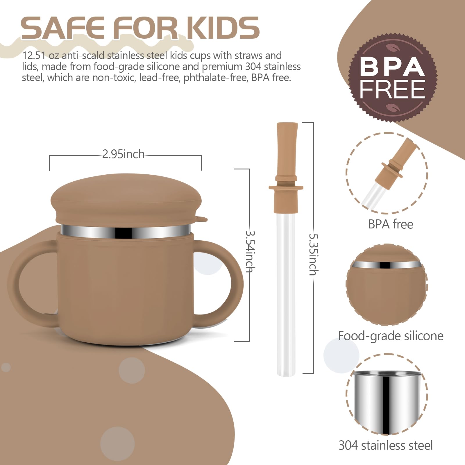 EsOfficce sippy cup lips and straw beige supports gentle drinking practice