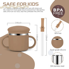 EsOfficce sippy cup lips and straw beige supports gentle drinking practice