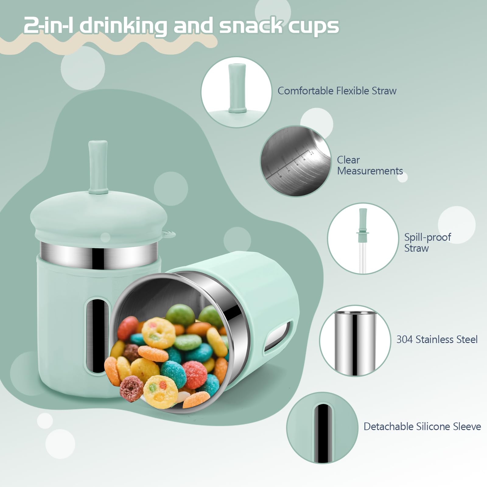 EsOfficce 12.51oz toddler cup with lid; ideal for smoothies on the go.