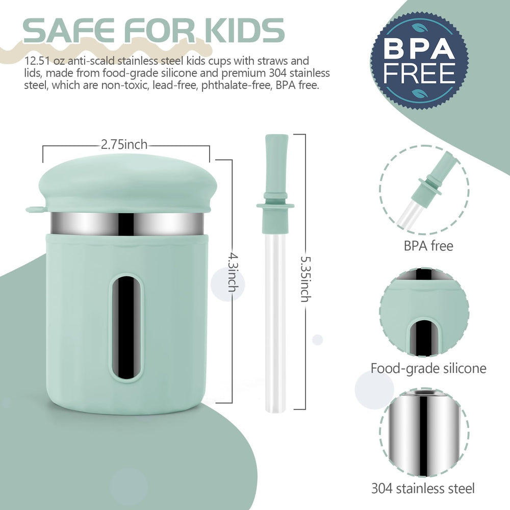 EsOfficce kids cup with silicone sleeve, drop-resistant and quiet on hard surfaces.