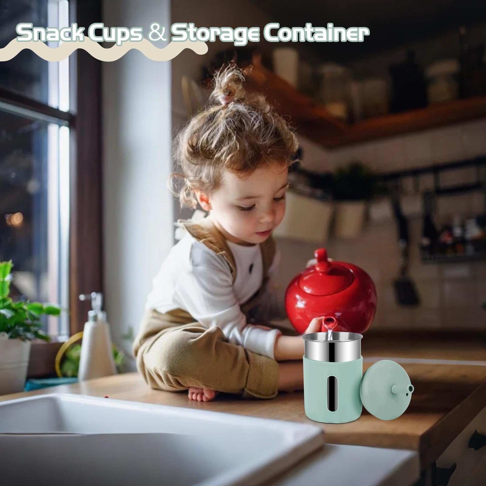EsOfficce 4-color kids cups set; ready for family meals and variety.