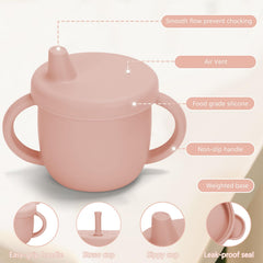 EsOfficce green straw sippy cup encourages self-feeding