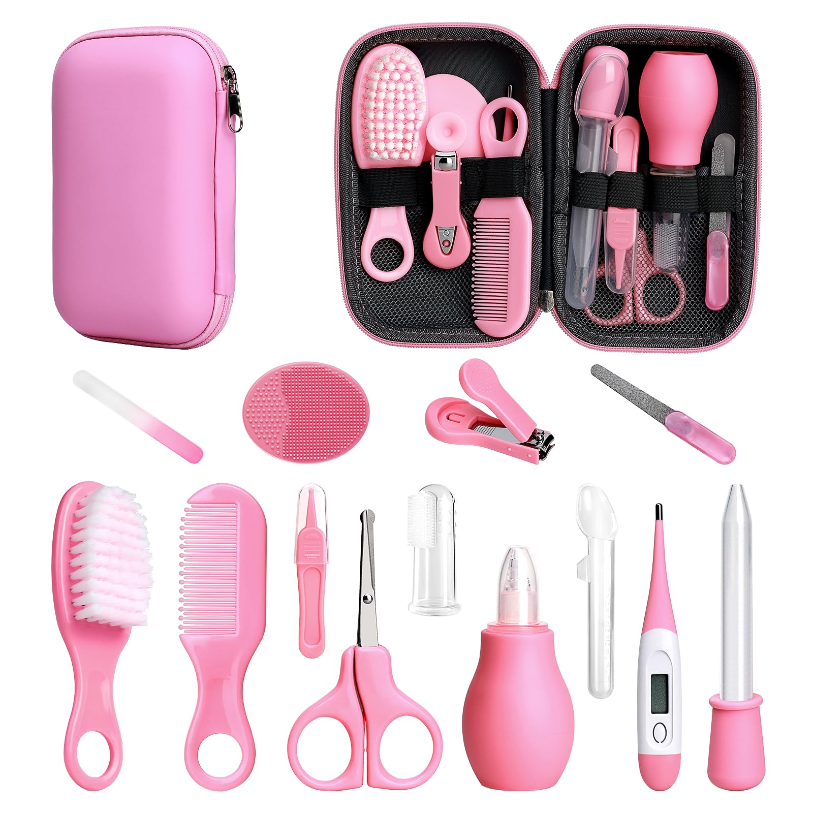 Esonto 14-in-1 baby care kit pink for daily newborn grooming
