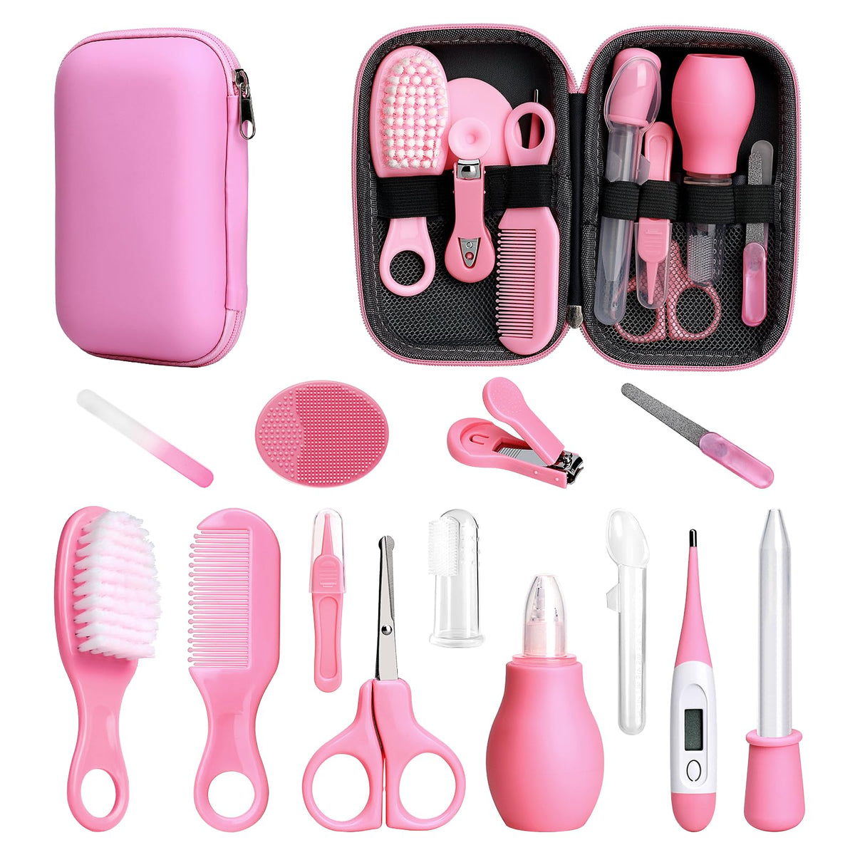 Esonto 14-in-1 baby care kit pink for daily newborn grooming