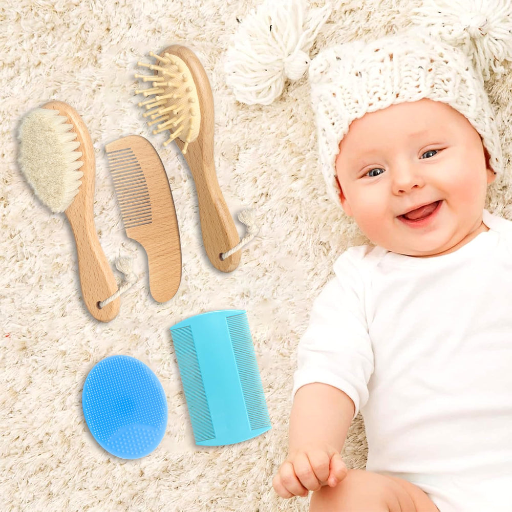 Esonto gift-ready blue grooming set for new parents.