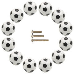 ESreake heavy ceramic soccer knob gloss closeup highlights a premium cabinet finish.