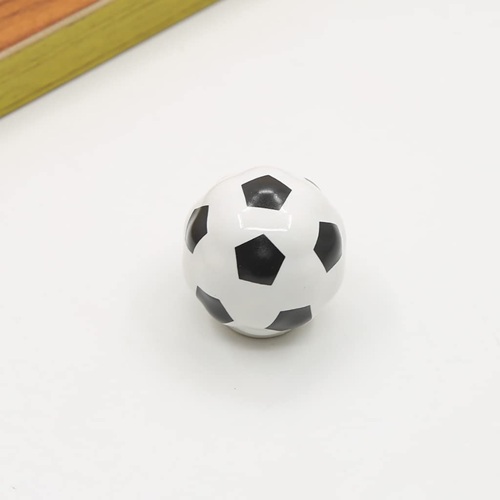 ESreake soccer knob on wood drawer demonstrates quick, tool-friendly installation.