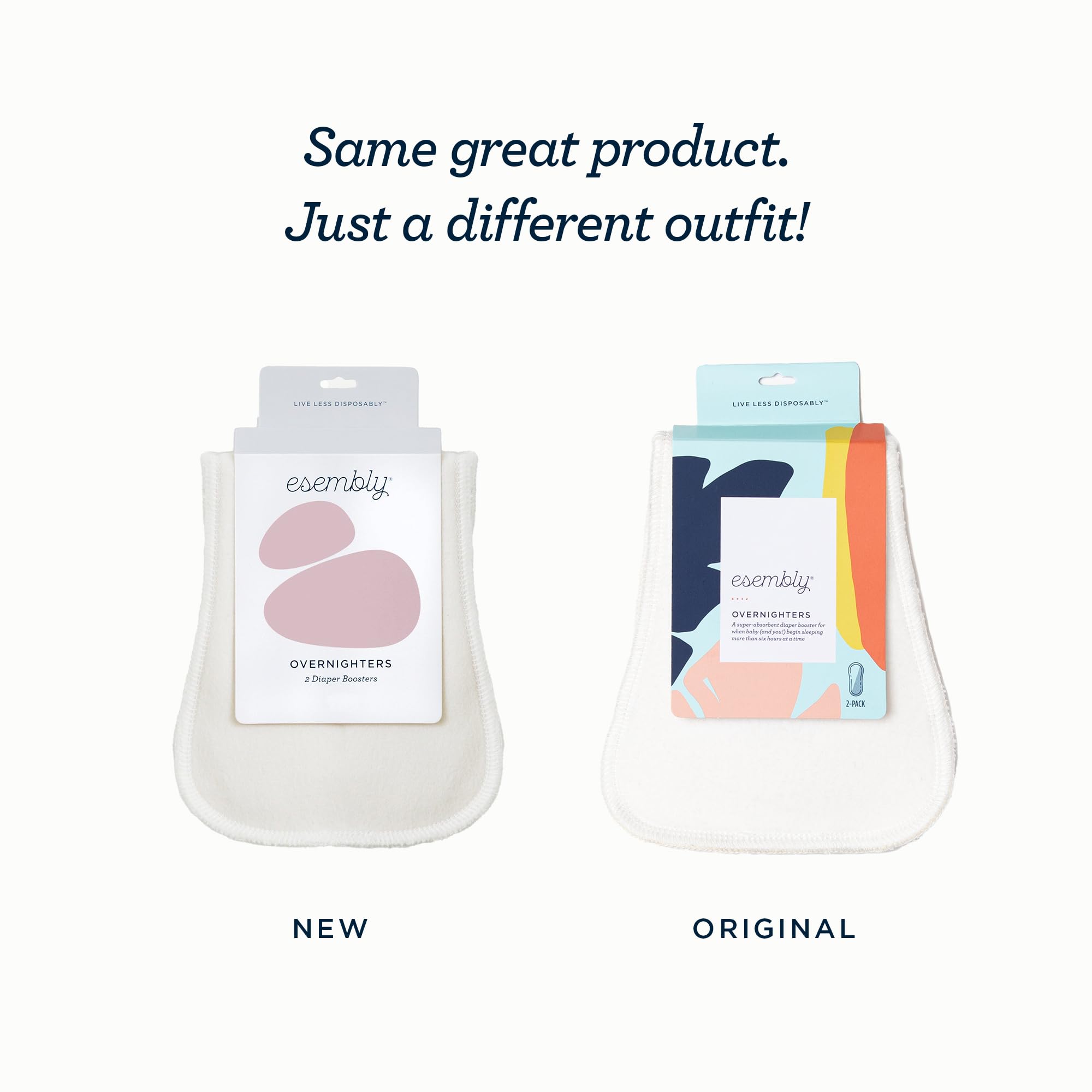 Esembly Overnighters eight layers of organic cotton for high absorbency.