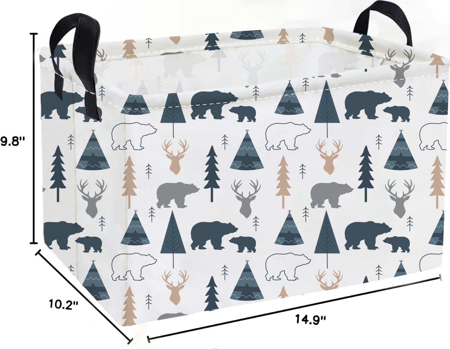 Essme bear storage basket with cotton rope handles helps quick room tidy-ups