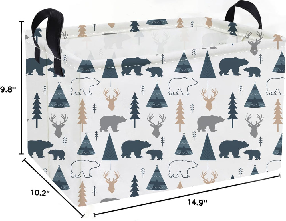 Essme bear storage basket with cotton rope handles helps quick room tidy-ups