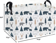 Essme bear storage basket with cotton rope handles helps quick room tidy-ups