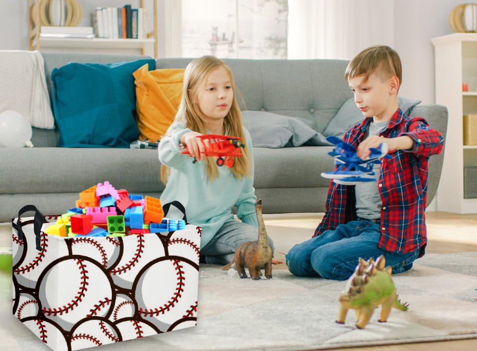 Essme bedroom decor basket blends with furniture while keeping toys within reach.