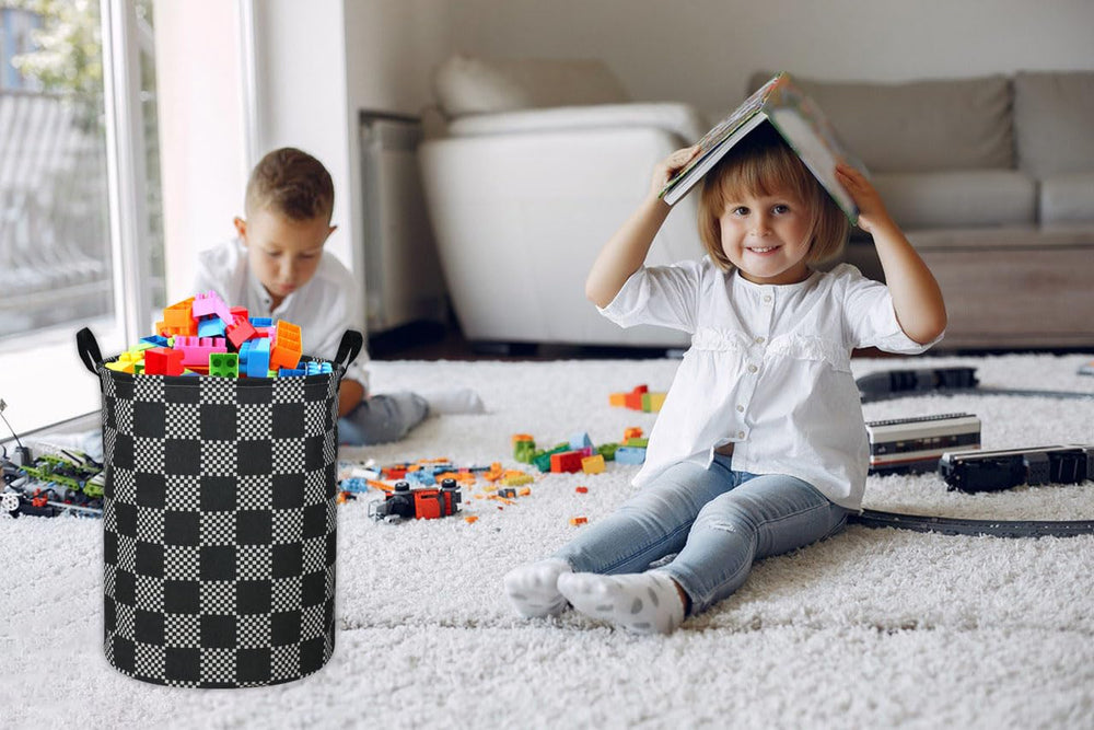 Essme Boys Laundry Hamper side view highlights dinosaur pattern for playful decor and organization