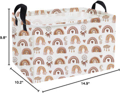 Essme canvas kids basket with cotton rope handles, easy to grab for quick tidy-ups.