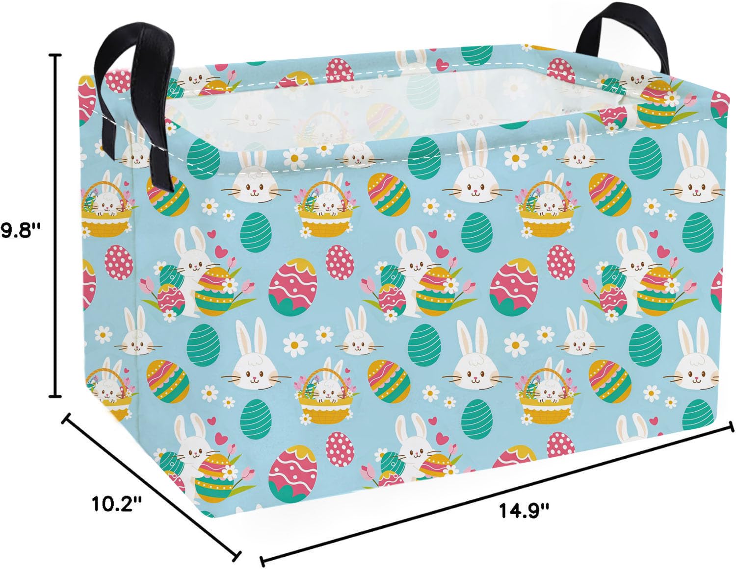 Essme canvas storage basket collapsible rectangle for space-saving nursery storage.