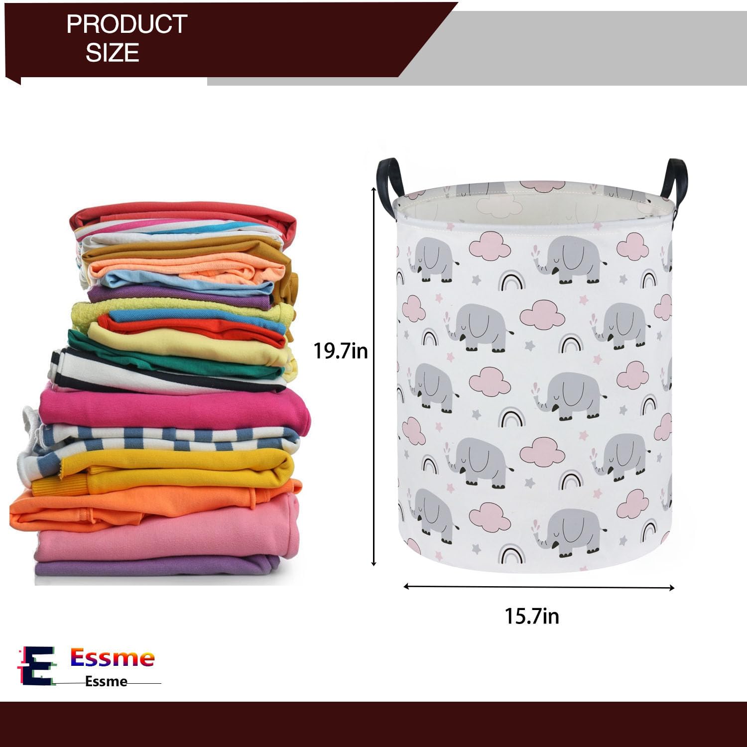 Essme canvas storage bin durable construction keeps laundry and toys organized and protected.