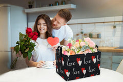 Essme collapsible storage basket that folds flat for space-saving storage.