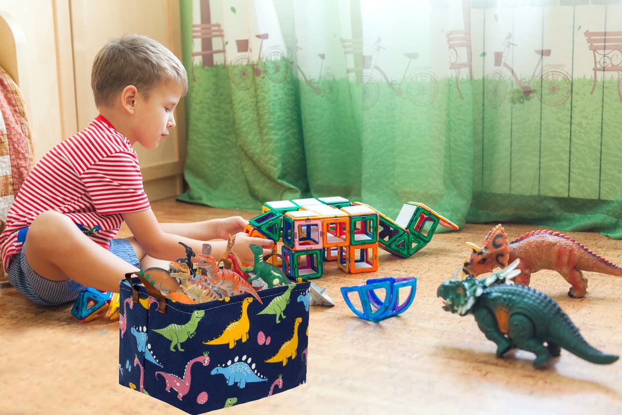 Essme dinosaur basket side view shows durable construction and hand-carry usability