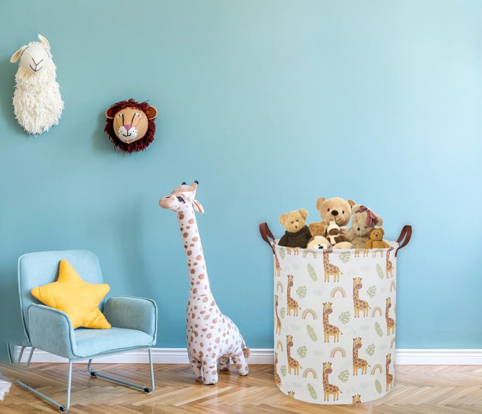 Essme giraffe hamper closeup highlights decorative giraffe pattern loved by kids.