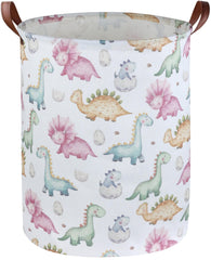 Essme Kids Dinosaur Laundry Basket front view for easy toy storage.