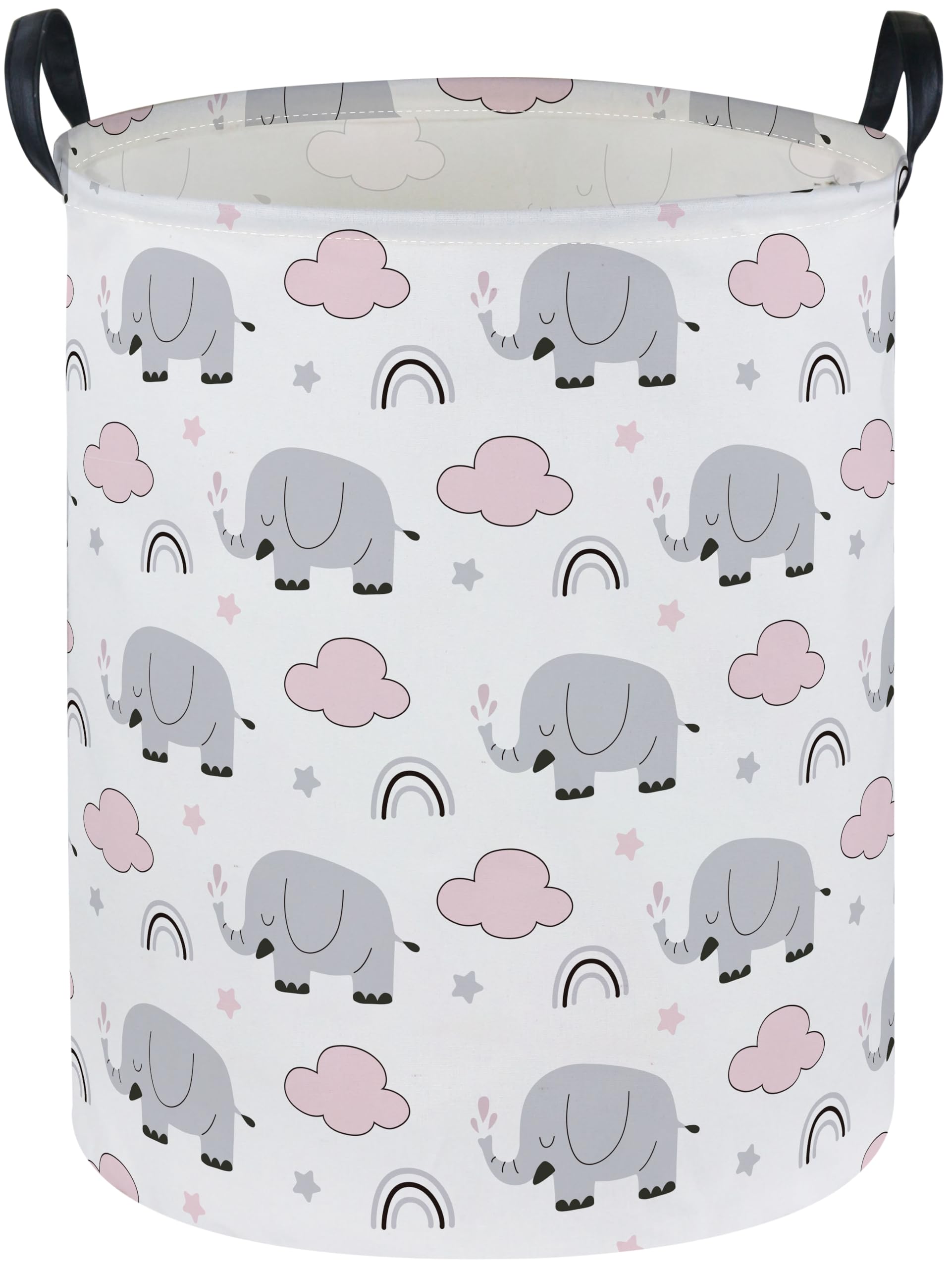Essme Kids Laundry Basket elephant hamper collapsible for space-saving toy organization.