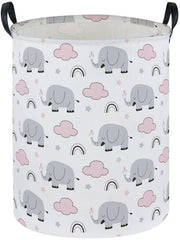 Essme Kids Laundry Basket elephant hamper collapsible for space-saving toy organization.