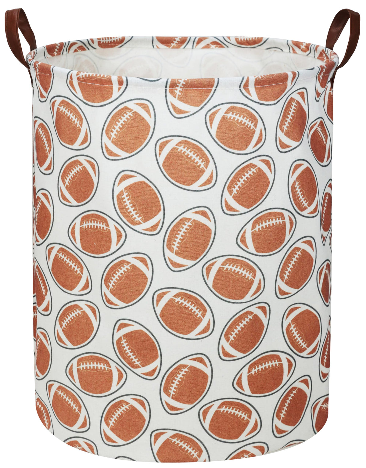 Essme kids laundry basket with football pattern front, ideal for boys' room decor and toy storage.