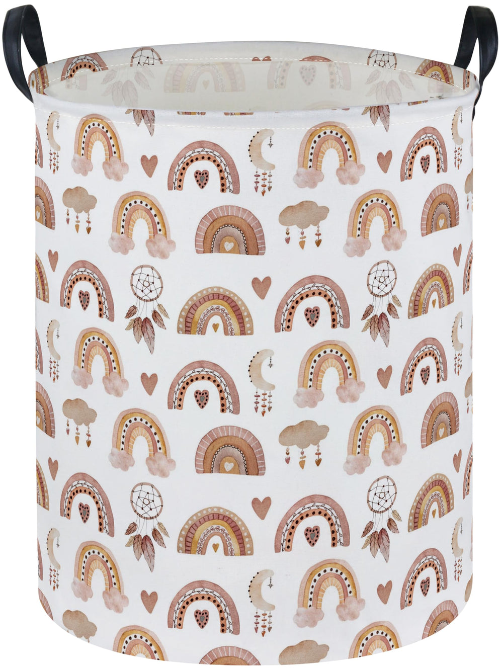 Essme kids laundry basket rainbow pattern—stylish toy storage for nursery.