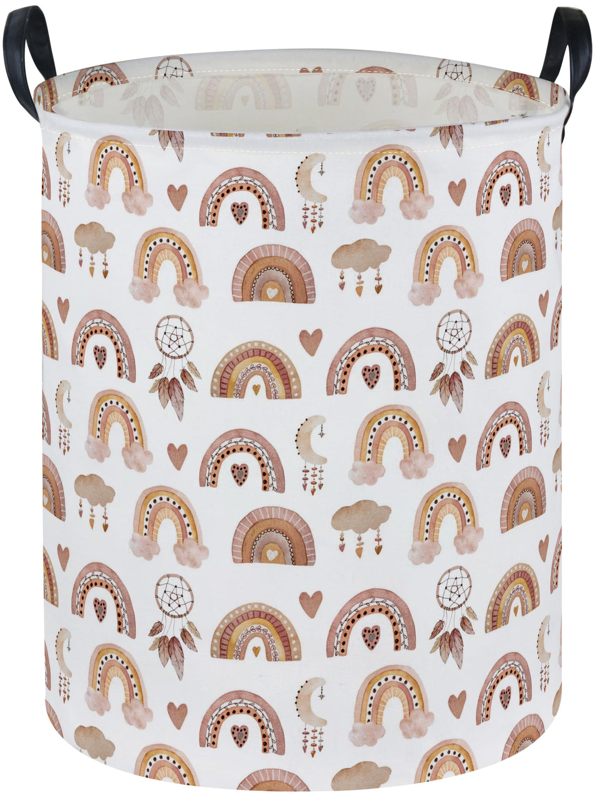 Essme kids laundry basket rainbow pattern—stylish toy storage for nursery.