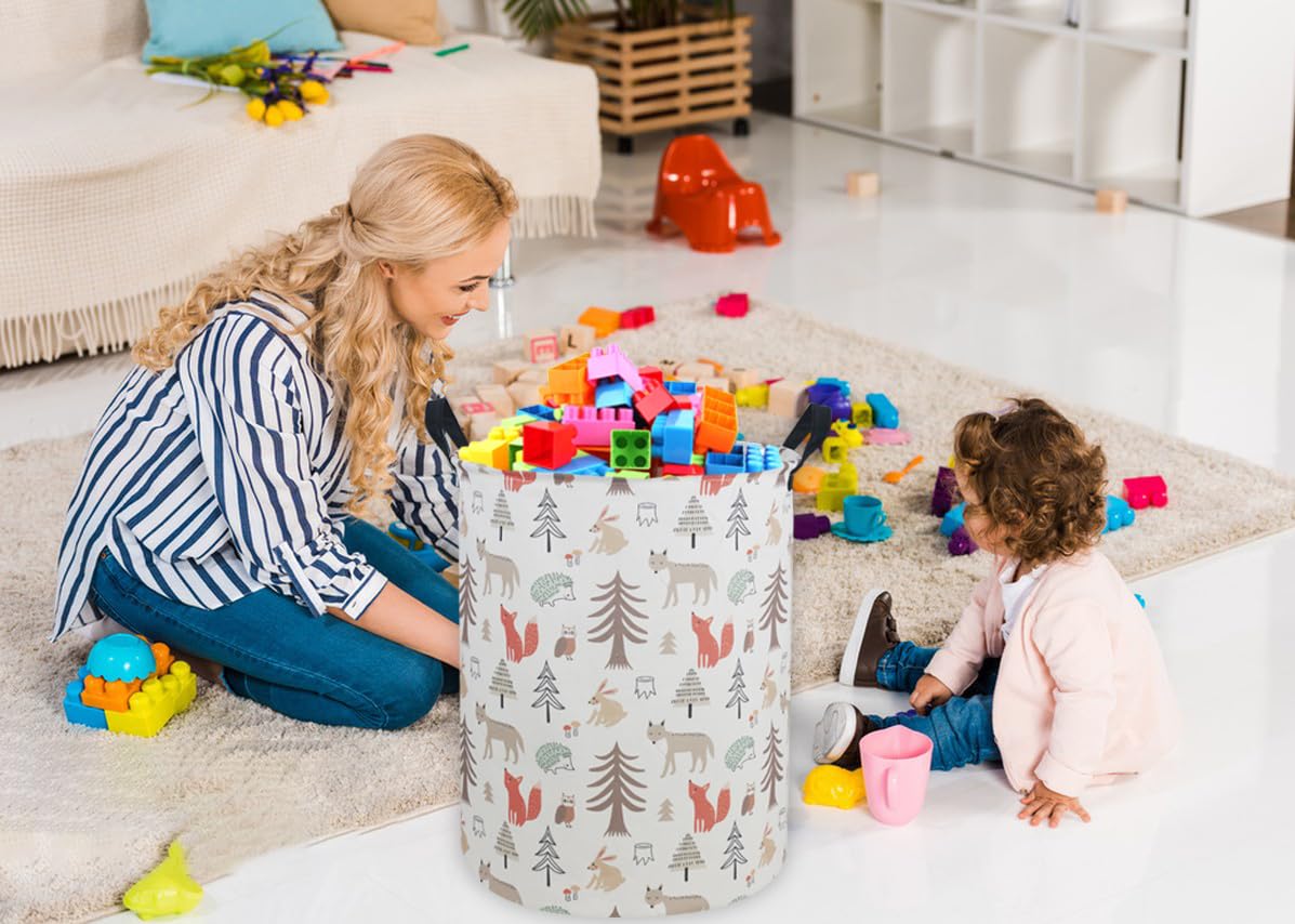 Essme Kids Laundry Hamper with leather handles for easy transport