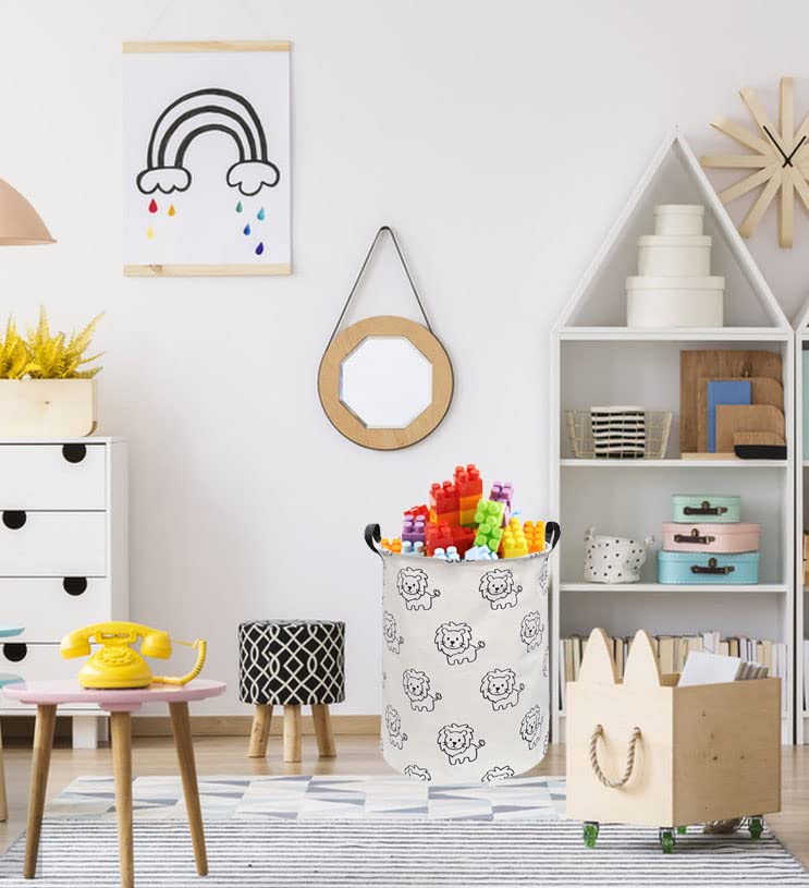 Essme lion storage basket provides large capacity for clutter-free playrooms.