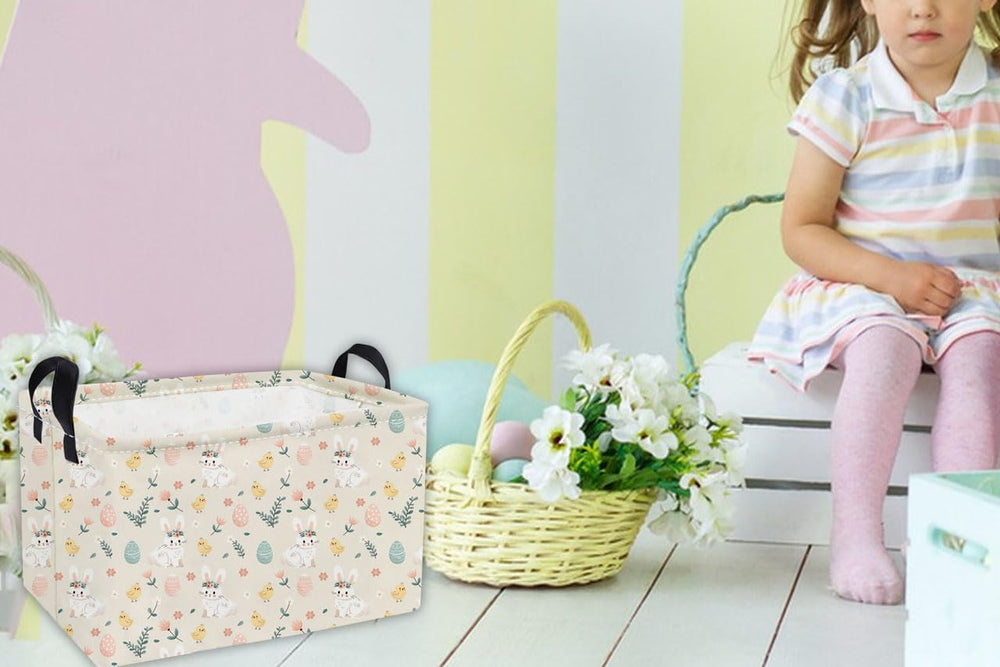 Essme living room storage basket organizing toys and small items.