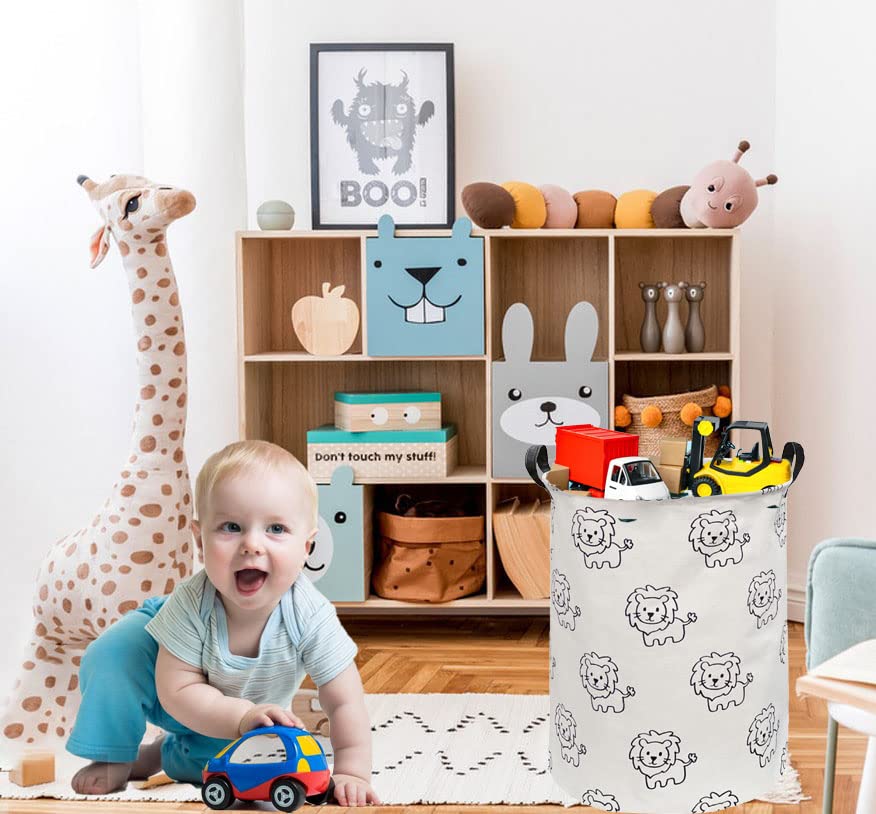 Essme nursery laundry basket features collapsible design to save space in small rooms.