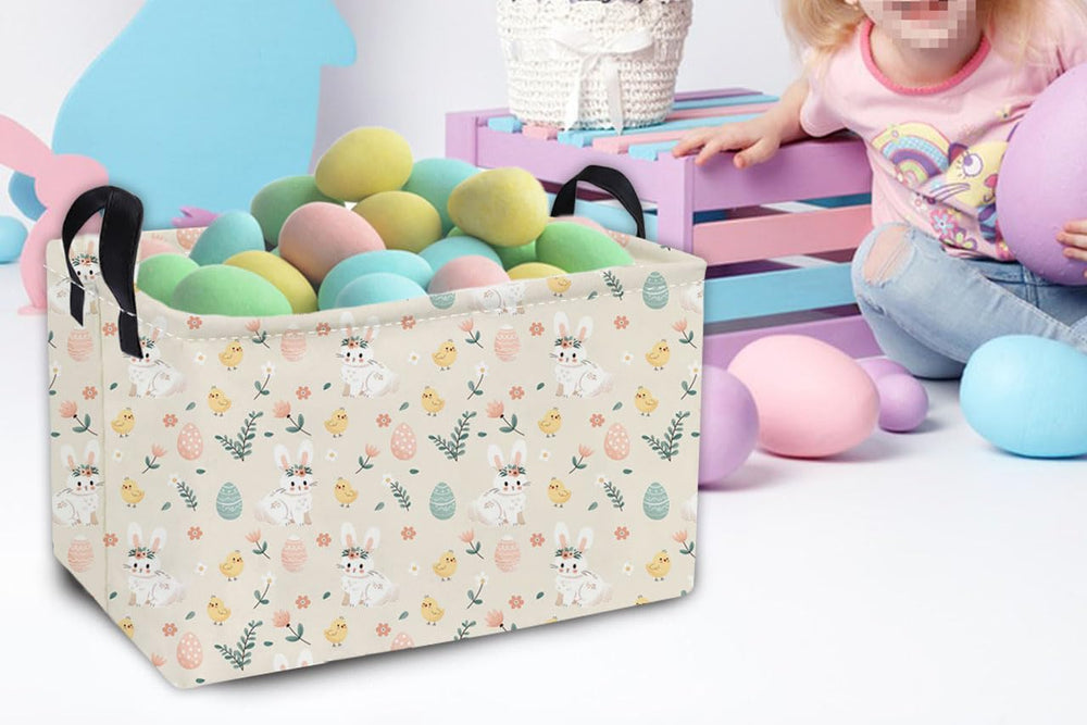Essme nursery storage basket rectangular shape for tidy diapers and blankets.