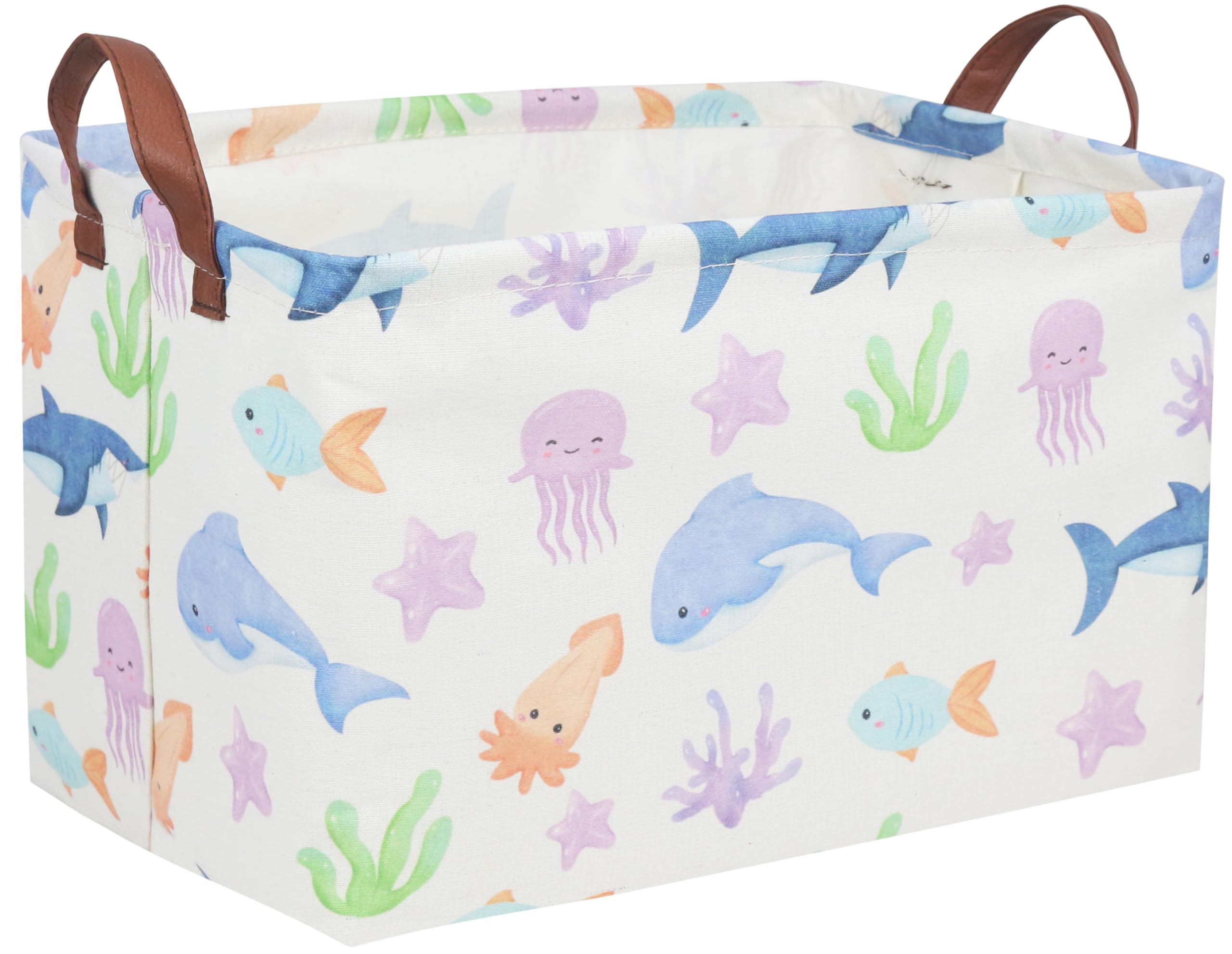 Essme Ocean rectangular basket folded for compact storage and space-saving organization