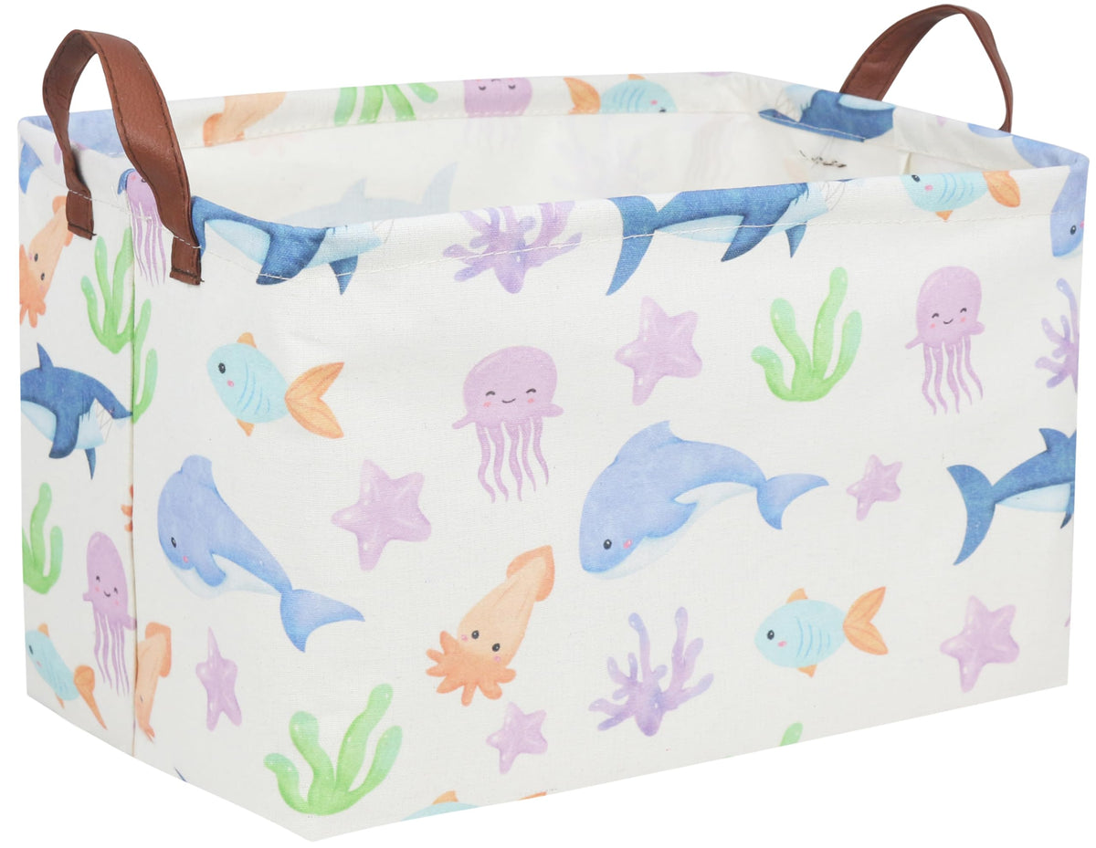 Essme Ocean rectangular basket folded for compact storage and space-saving organization