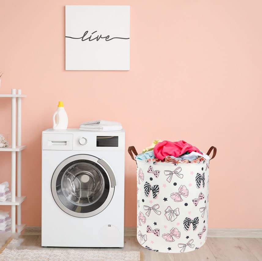 Essme Pink Girls Hamper leather handles offer sturdy grip during daily chores