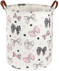 Essme Pink Girls Hamper side view highlights durable cotton fabric for nursery storage