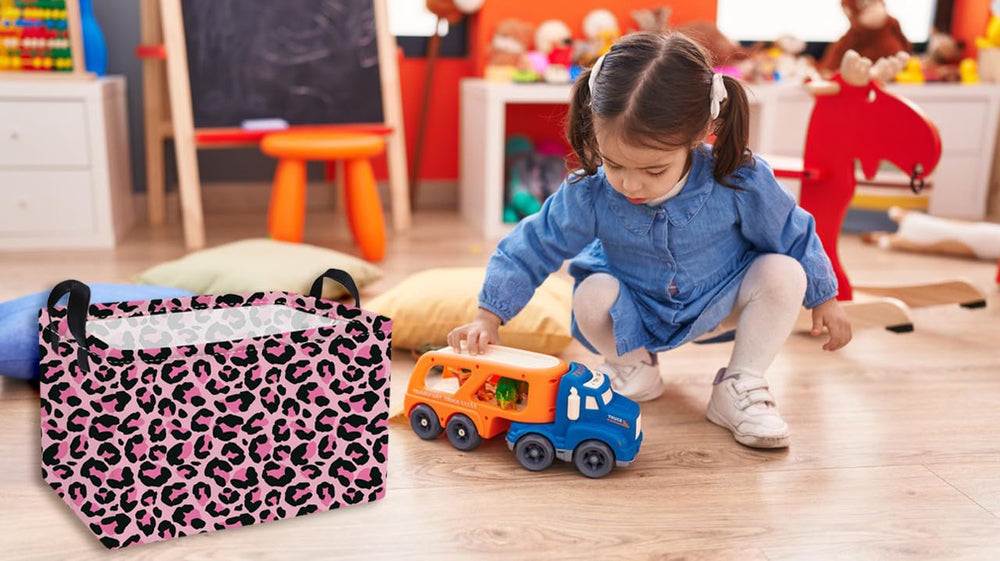 Essme pink leopard interior waterproof lining protects contents