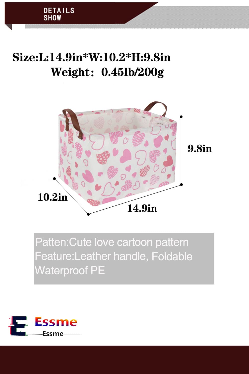 Essme pink storage basket in a kids room for toys and clothes