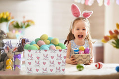 Essme Rabbit storage basket folded for space-saving storage.