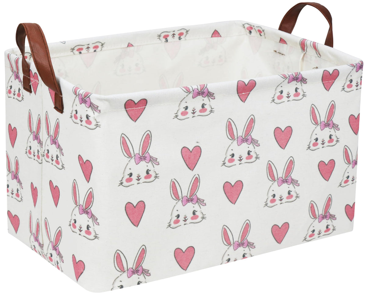 Essme Rabbit storage basket front view for toy organization.